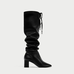 Zara black leather boots